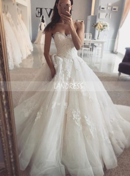 Strapless Wedding Dress,Gorgeous Bridal Gown,11123