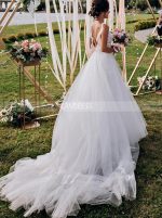 Stunning A-line Bridal Dress with Straps,Boho Wedding Dress,12245