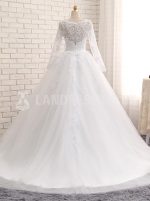 Stylish Wedding Dress with Sleeves,White Bridal Gown,Formal Wedding Dress,11143