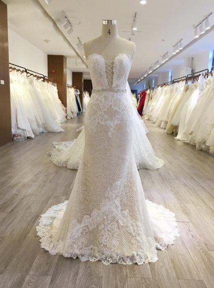 Sweetheart Wedding Dresses,Lace Mermaid Bridal Dress,11565