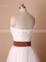 Sweetheart Wedding Dresses with Belt,Tulle Bridal Dress,11711