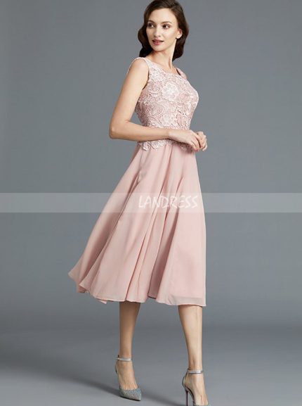 Tea Length Mother of the Bride Dress with Jacket,Pink Mother Dress ...