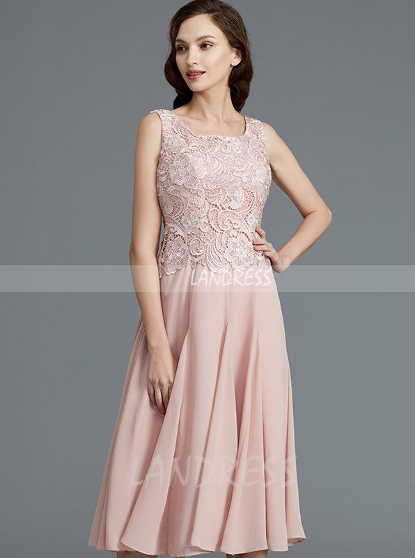 Tea Length Mother of the Bride Dress with Jacket,Pink Mother Dress,11780