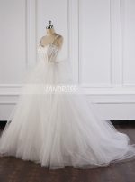 Tulle Ball Gown Wedding Dress,Illusion Bridal Gown,12088