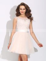 Tulle Short Prom Dresses,Blush Pink Sweet 16 Dress,11443