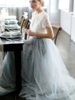 Two Piece Garden Bridal Dress,Casual Dress for Wedding Photo Shoot,12253