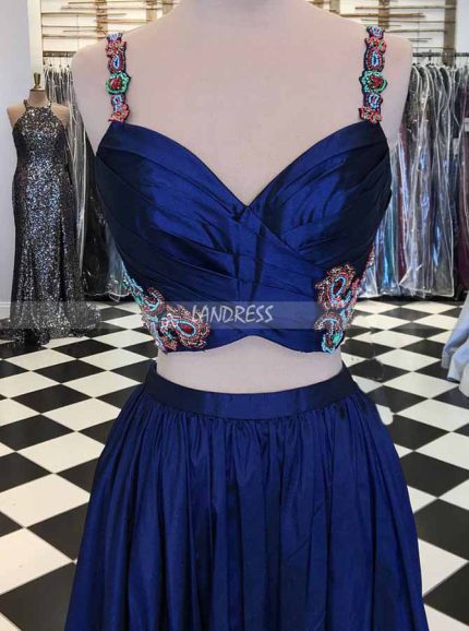 Two Piece Taffeta Prom Dresses,Modern Evening Dress,11902