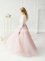 Two Tone Wedding Dresses with Sleeves,Tulle Floor Length Bridal Dress,11665