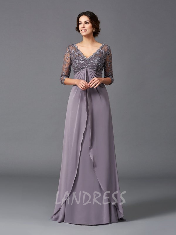 V-neck Mother of the Bride Dresses,Empire Mother of the Bride Dress,11733