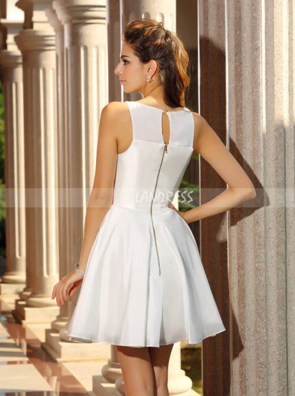 White A-line Homecoming Dresses,Simple Cocktail Dress,11516