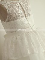 White Flower Girl Dresses,Lace Flower Girl Dress,11818