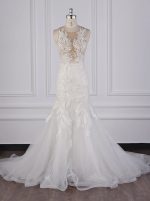 White Open Back Wedding Dresses,Luxurious Bridal Gown,12096