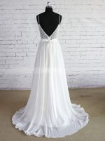 White Wedding Dresses with Straps,Beach Wedding Dress,Boho Bridal Dress,11585