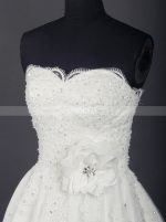 White Wedding Dress,Knee Length Bridal Dress,Wedding Reception Dress,11273